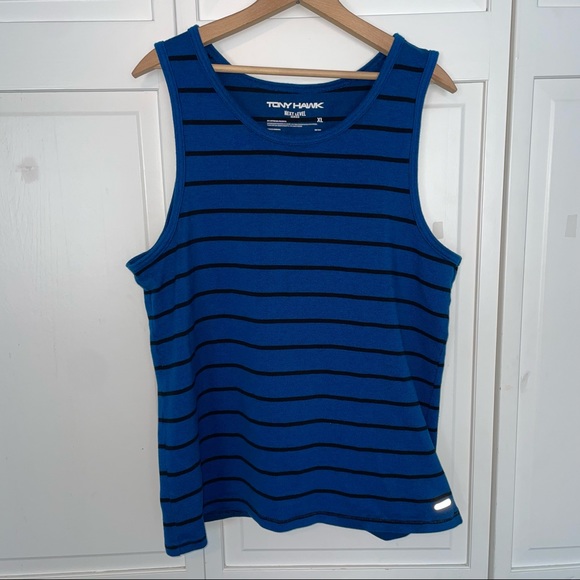 Tony Hawk Next Level Series Blue Black Stripe Tank Top XL Skateboard Summer - Picture 6 of 6